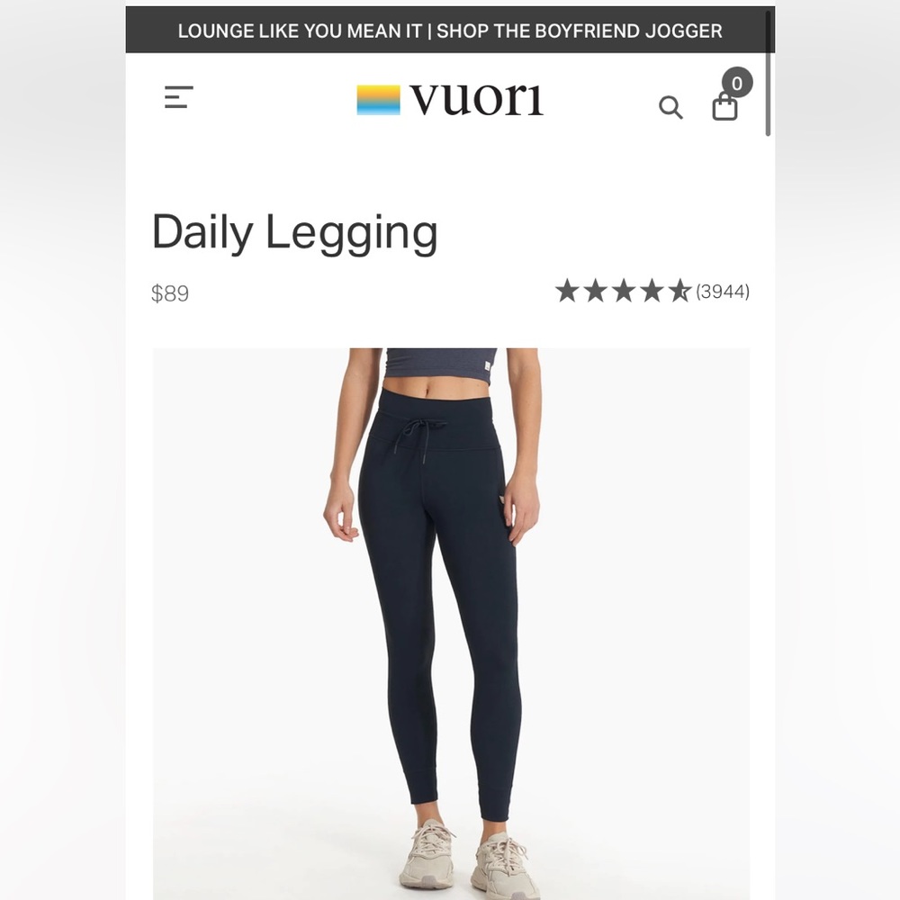 VUORI DAILY LEGGING- BLACK